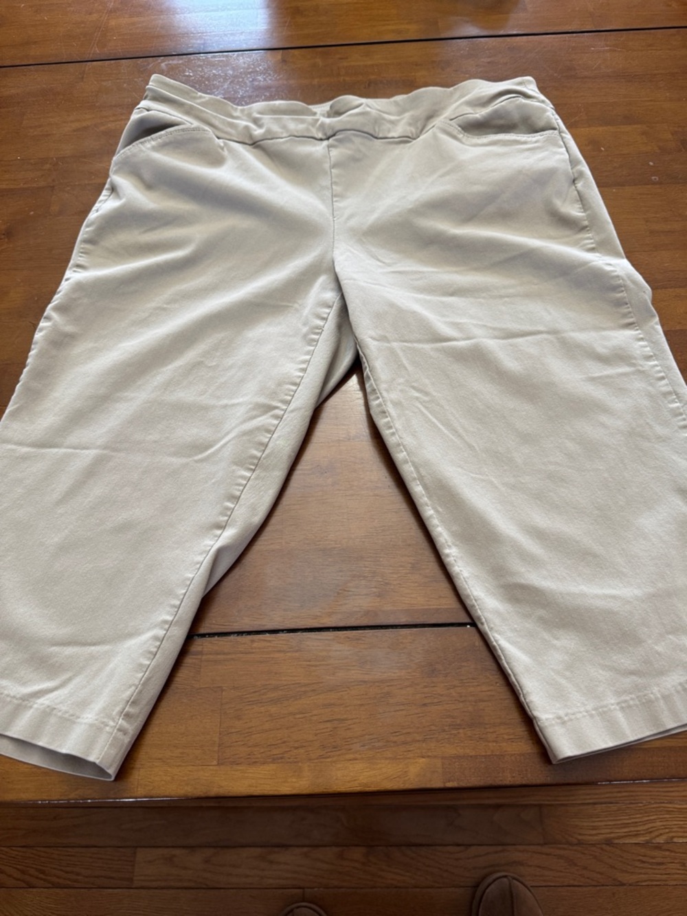 CJ Banks Tan Stretch Capri Pants